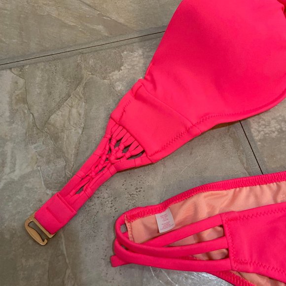 Victoria Secret Hot Pink Strapless Bikini - Picture 2 of 2